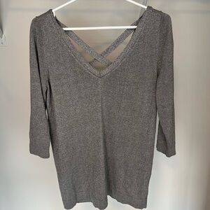 Smart Set Metallic Gray Knit Top